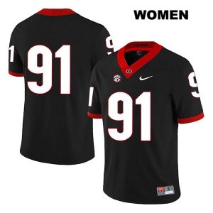 Women's Georgia Bulldogs NCAA #91 Tymon Mitchell Nike Stitched Black Legend Authentic No Name College Football Jersey HFJ4154OX